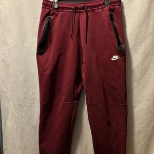 Nike Maroon Drawstring Joggers with Elastic Waist
